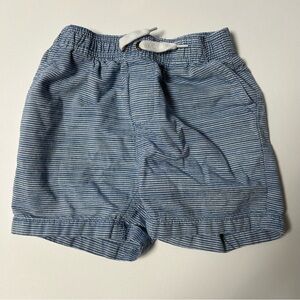 3/$20 George Light Blue & White Striped Kids Shorts with Drawstring